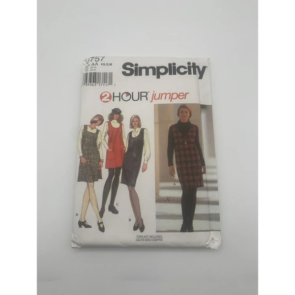 Simplicity 9757 Misses Jumper Pullover Patch Pockets XS S M Easy Sewing Pattern - Picture 1 of 3